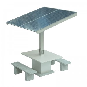 Mesa de carga de energía solar para muebles de calle al aire libre